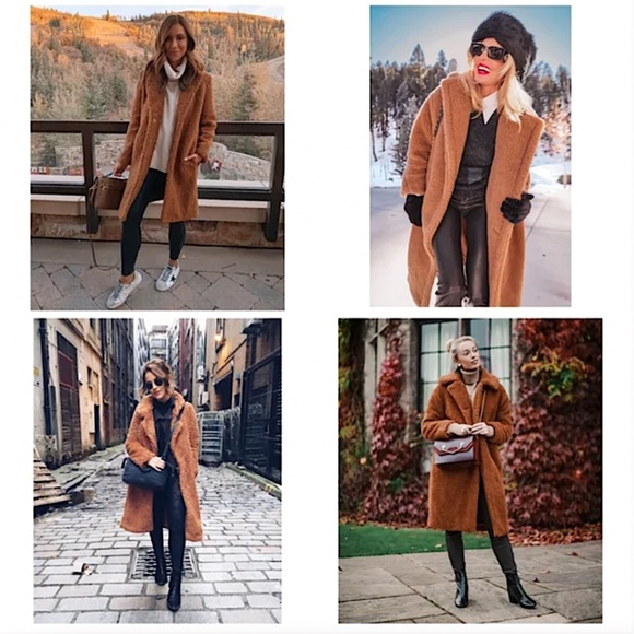 J CREW Double Breasted Teddy Sherpa Topcoat Coat Adobe Clay Brown NEW! - Picture 4 of 13